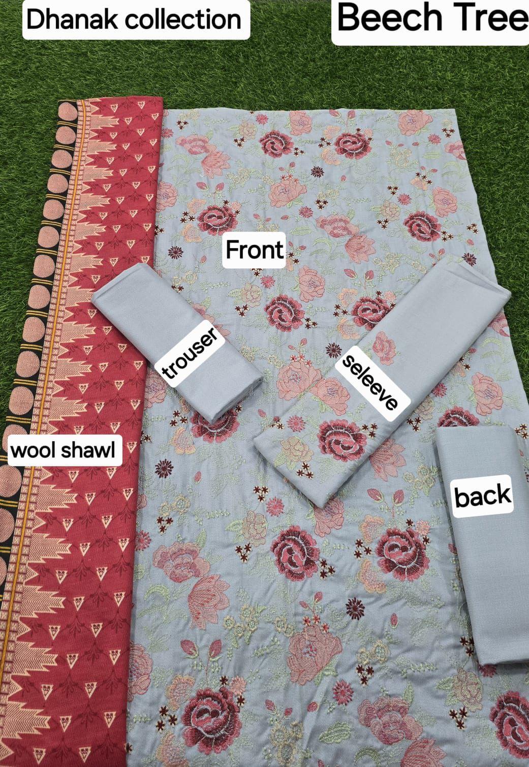 FABRIC DHANAK WITH WOOL 3 Pcs