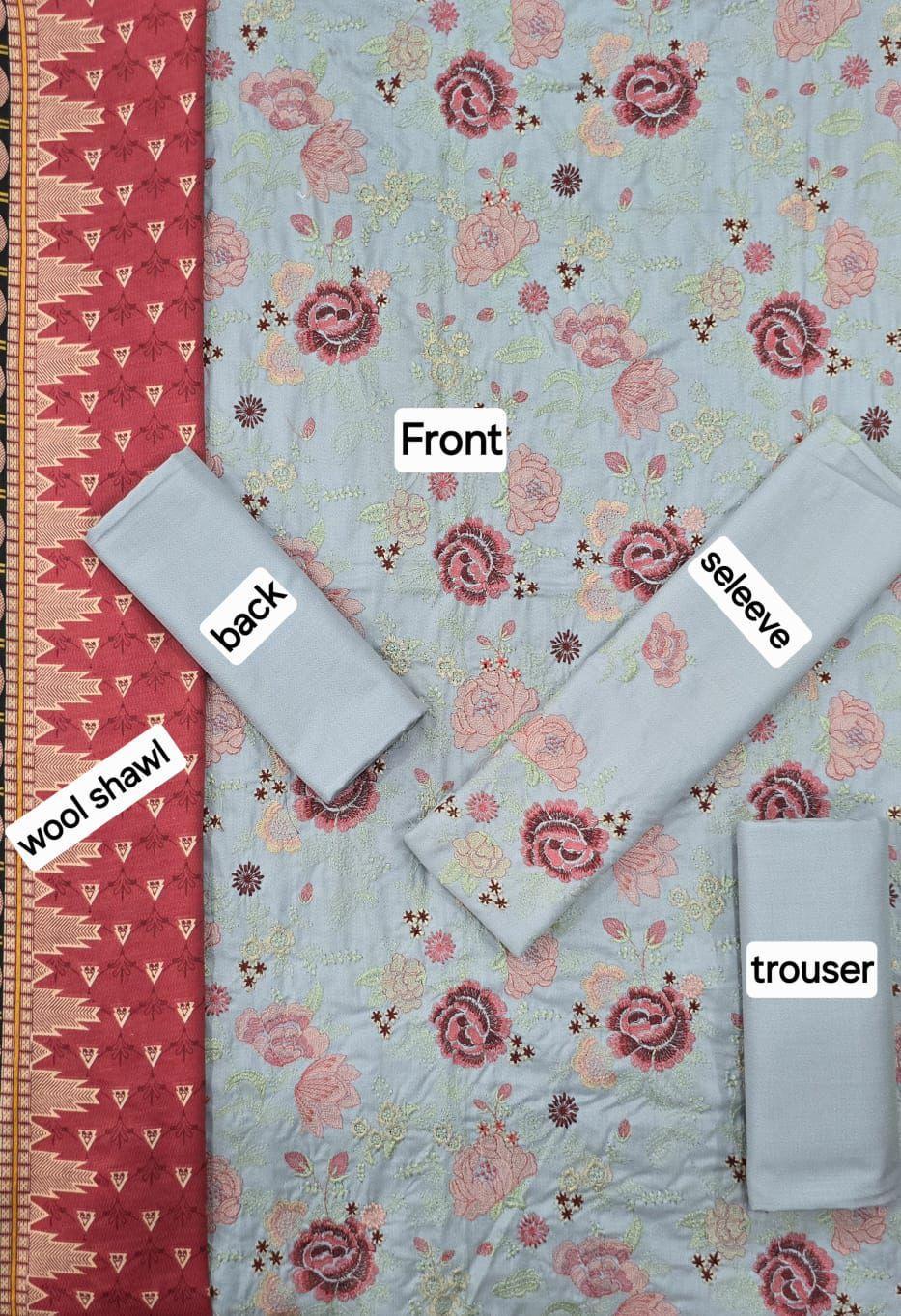 FABRIC DHANAK WITH WOOL 3 Pcs