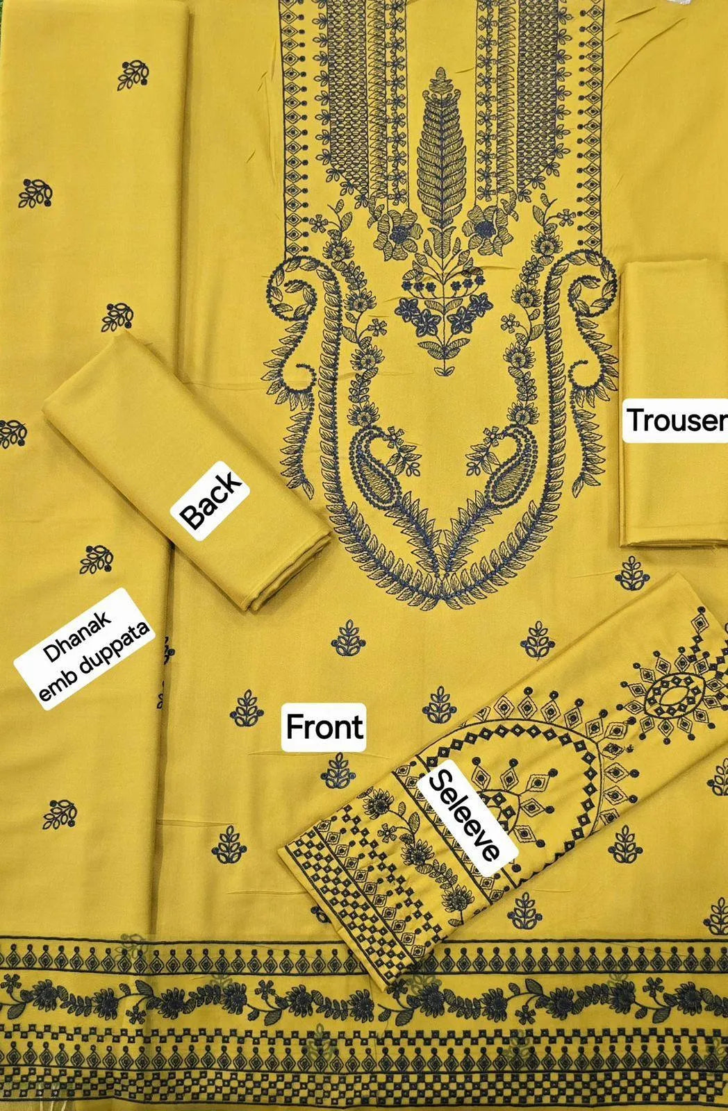 BAROQUE FABRIC DHANAK DHANAK EMB 3pc