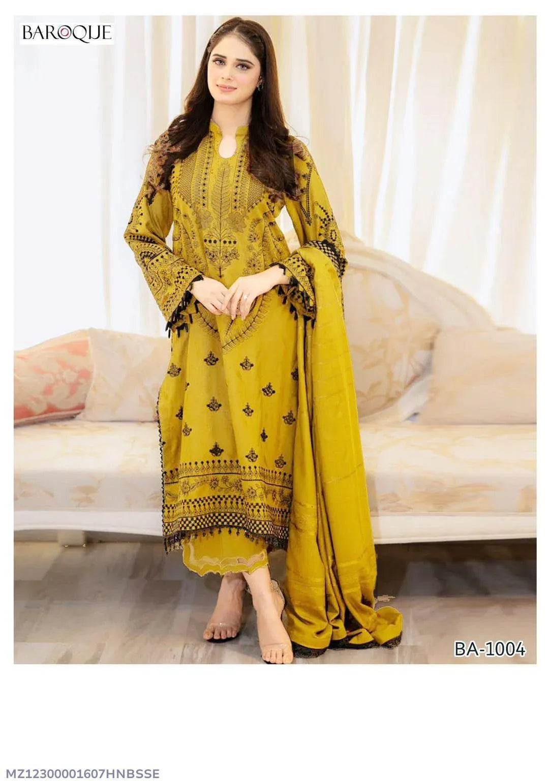 BAROQUE FABRIC DHANAK DHANAK EMB 3pc