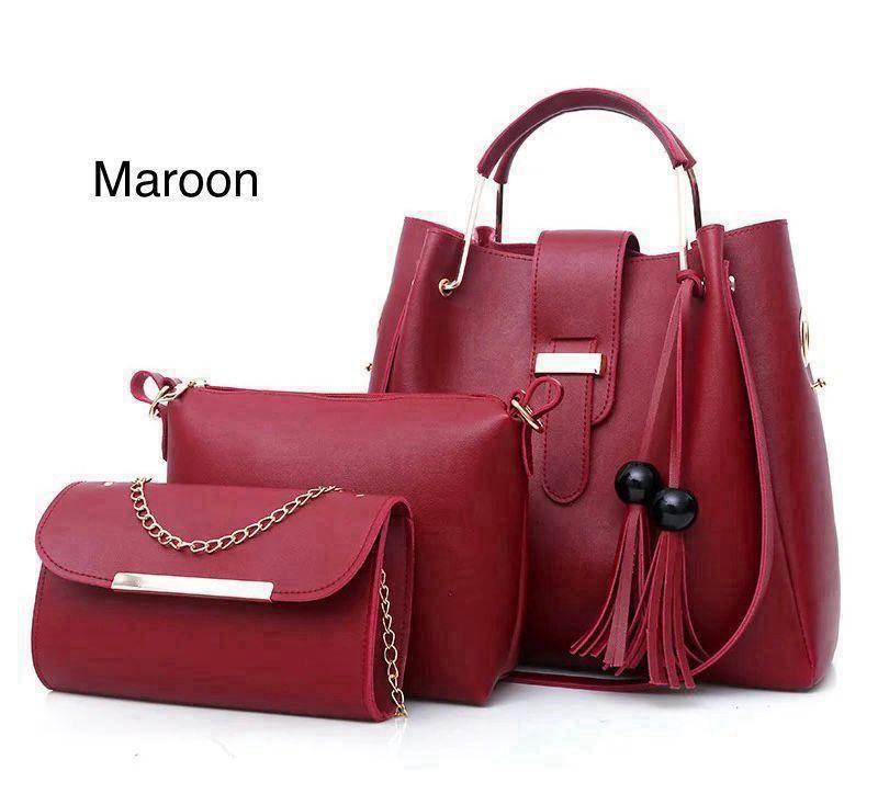 Stylish Women's Leather Hand Bag Set