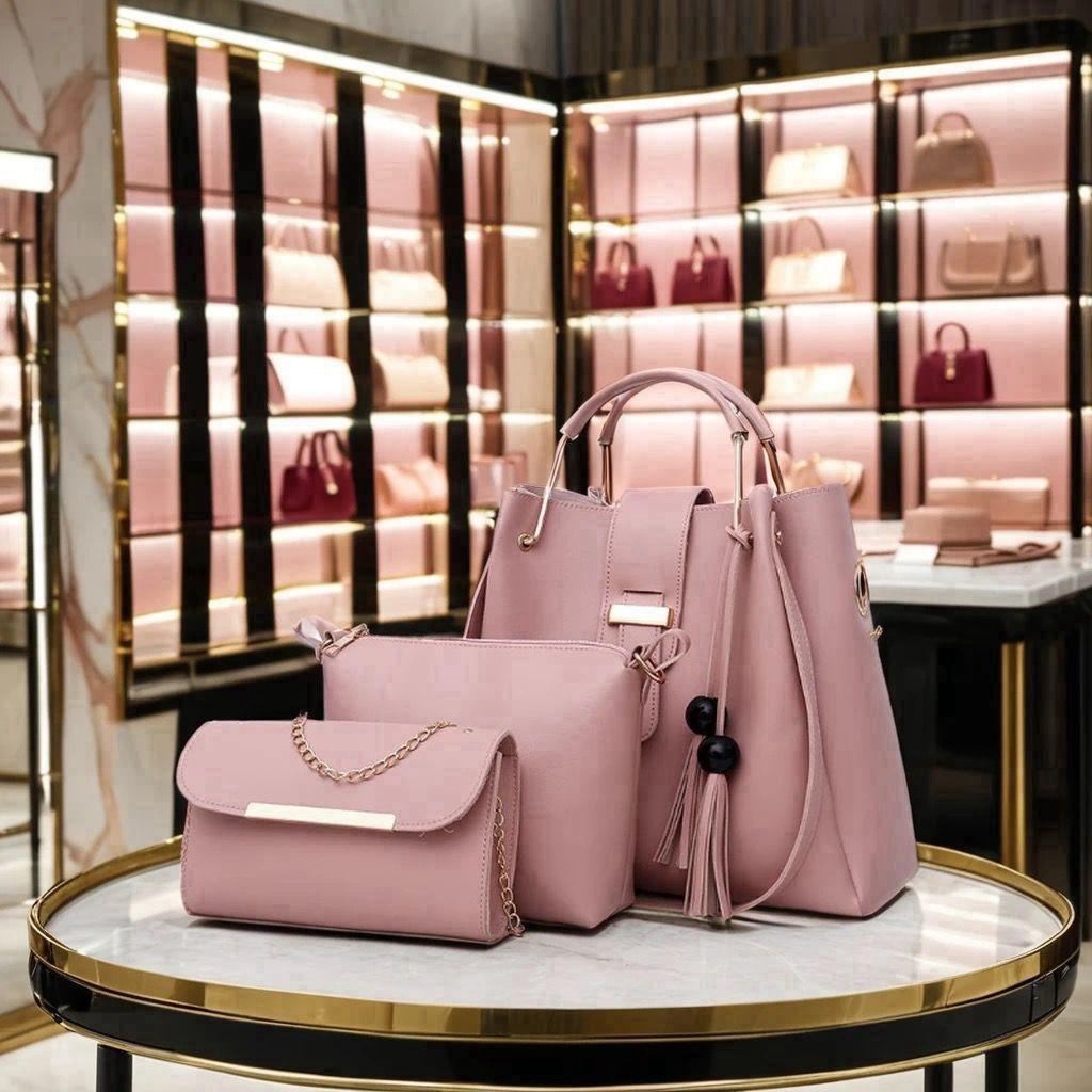 Stylish Women's Leather Hand Bag Set