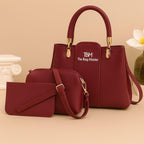 Girl's Rexine Hand Bag Set - Stylish & Versatile 3 pcs