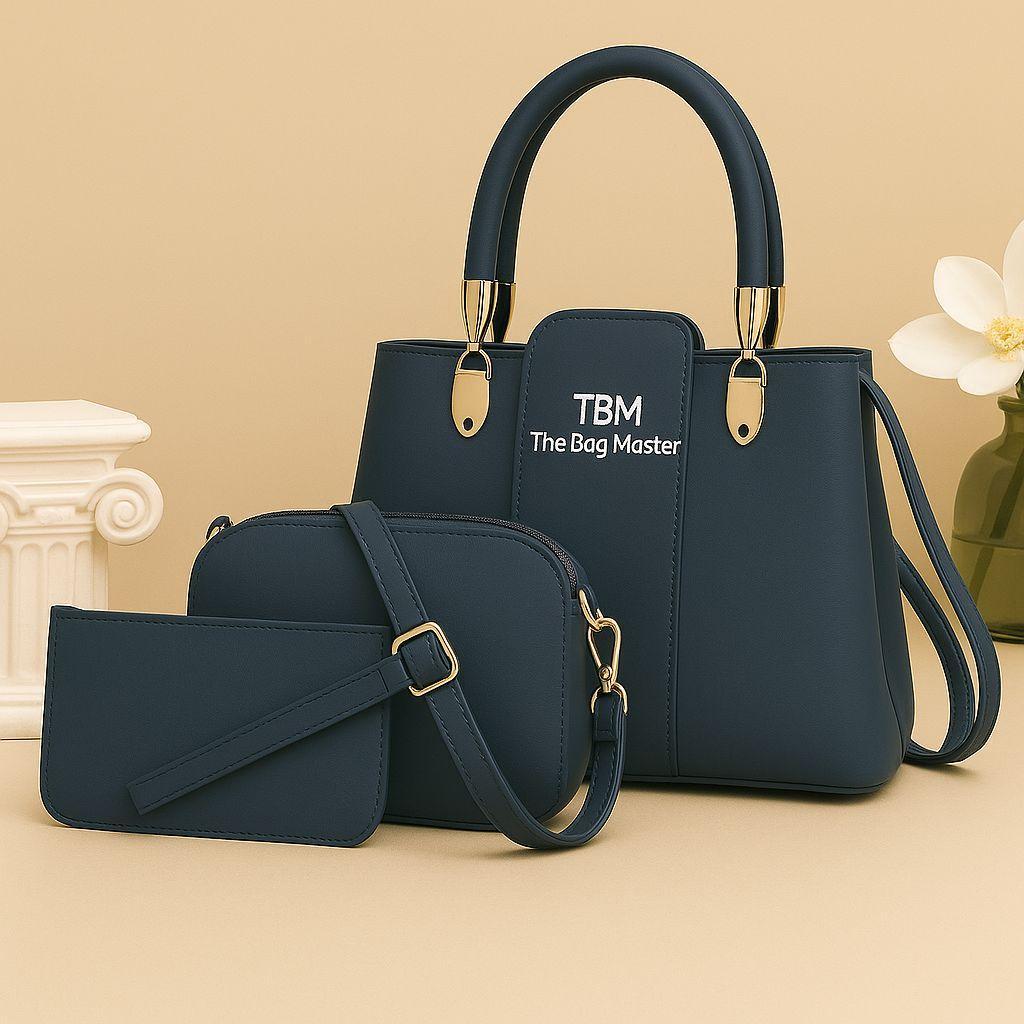 Girl's Rexine Hand Bag Set - Stylish & Versatile 3 pcs