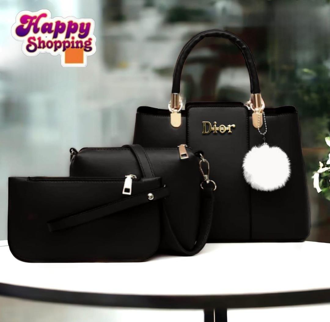 Leather Plain Hand Bag 1 Pc