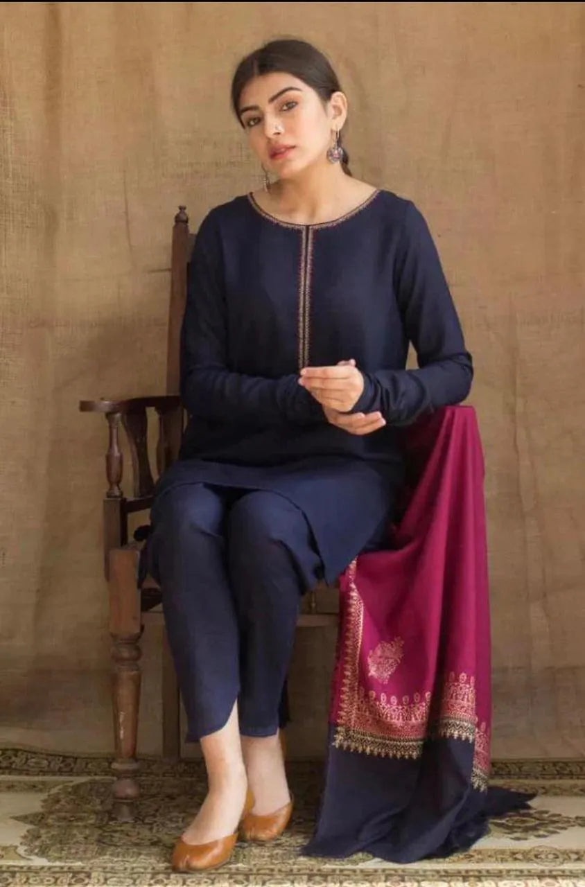 Dhanak Embroidered Suit 3 PIce