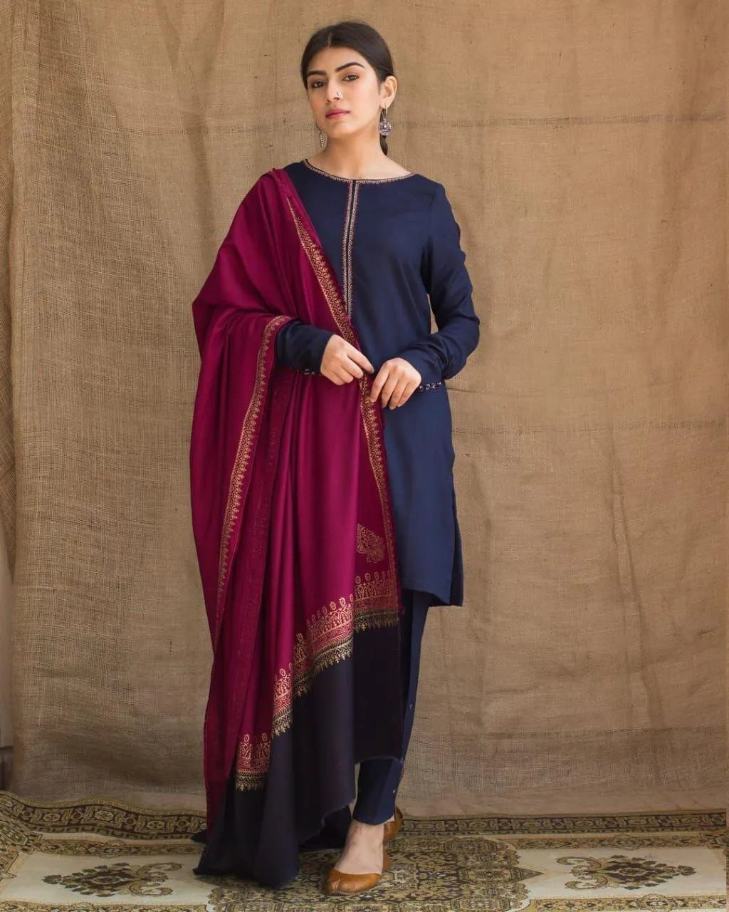Dhanak Embroidered Suit 3 PIce