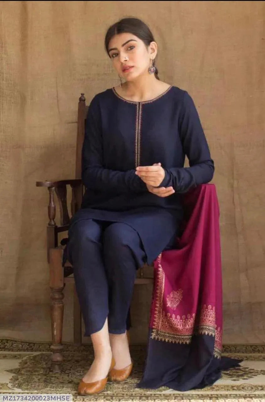 Dhanak Embroidered Suit 3 PIce