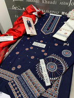 Women's Unstitched Embroidered Suit 3 Pcs